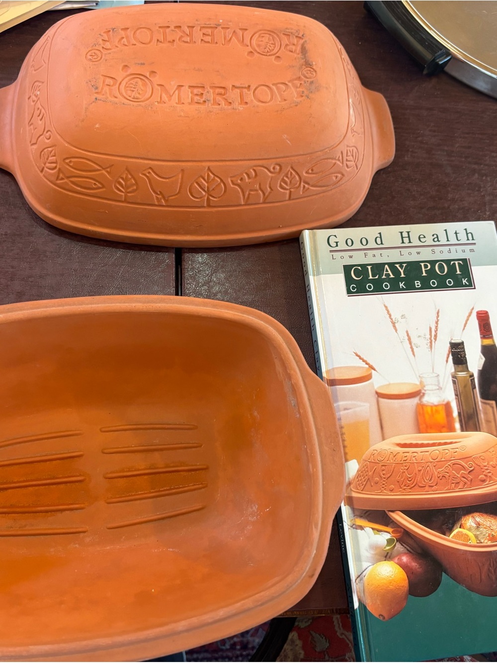 Vintage Römertopf Clay Baker #110 & Cookbook Set – Mint Condition (Used 3 Times)